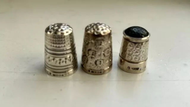 Solid Silver Thimbles X3 Hallmarked