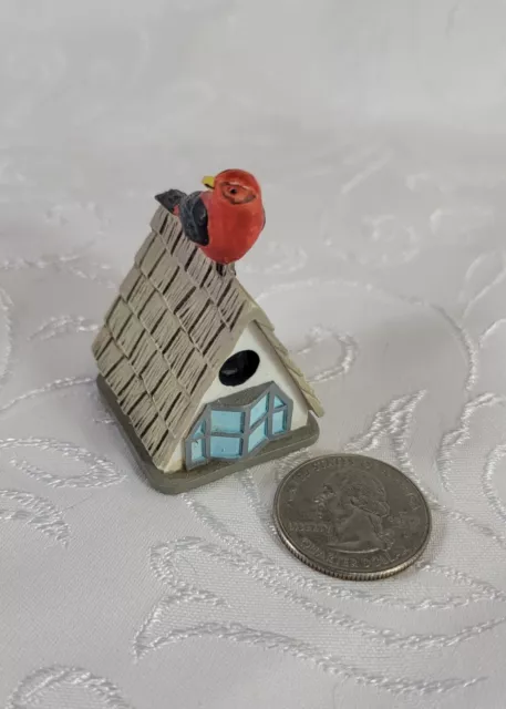 Lenox Miniature House With Cardinal. Very Nice Original Condition.