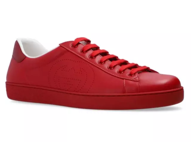 Brand NIB Gucci  Ace Crimson sneakers Interlocking GG Men's 9