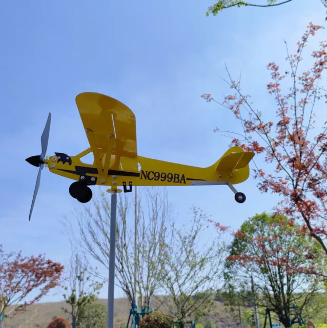 Wetterfahne Windrichtung Kompass – Piper J3 Cub Flugzeug Windfahnen DE