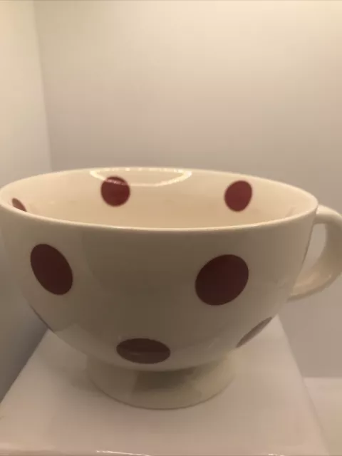 RED POLkADOT PEDESTAL WIDEMOUTH COFFEE MUG. Art Deco Print Mug. B177