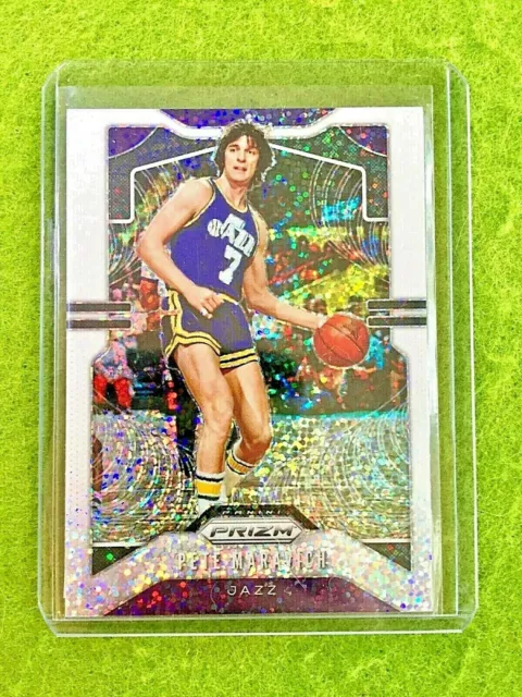 PISTOL PETE MARAVICH PRIZM WHITE SPARKLE CARD JAZZ 2019-20 Panini Prizm  SSP /20