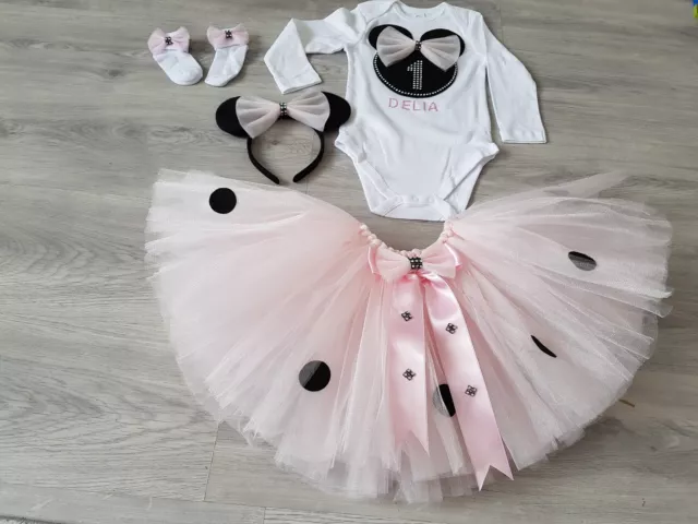 ❤Minnie Mouse  Qutfit Baby Tütü Set zum Geburtstag Fotoshooting Handarbeit neu ❤