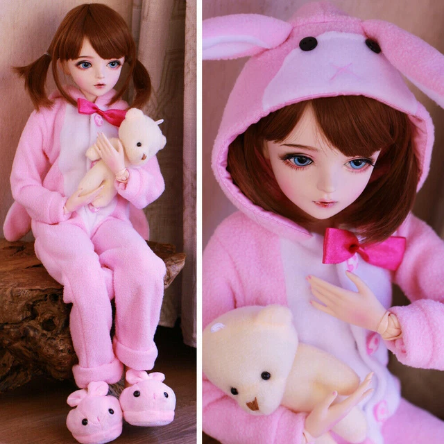Bambola 60 cm 1/3 BJD SD ragazze regalo trucco viso occhi blu parrucche vestiti capelli set completo
