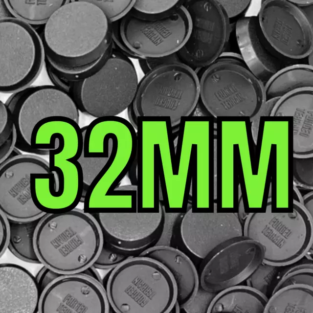 32mm Plain Round Wargames Plastic Bases for Wargaming Miniatures