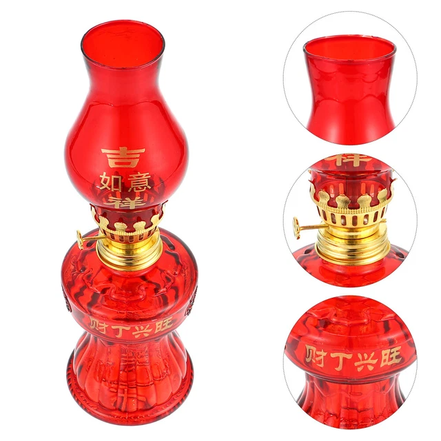 Ciieeo Petroleumlampe Vintage - Glas Öllampe 31cm Für Dekoration & Notfall