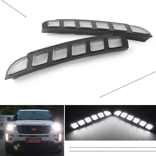2x DRL LED Luce Corsa Diurna Segnale Nebbia Fit Ford Explorer 2016 17