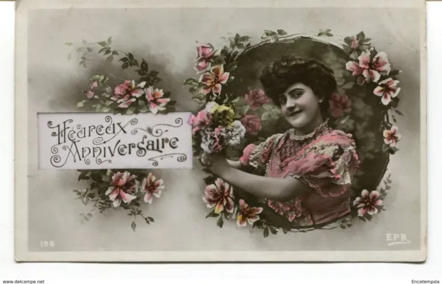CPA - Carte postale - Fantaisie -Femme - Heureux Anniversaire (F130)