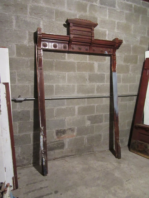 ~ Antique Carved Oak Door Window Molding ~ 60 X 100 ~ Architectural Salvage 2