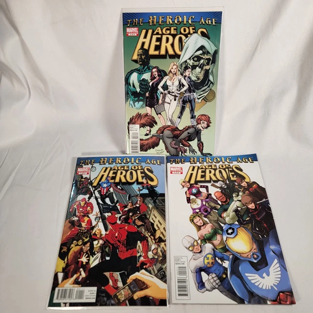 Age of Heroes 1-3 Near COMPLETE SET! 2010 Marvel Comics Spider-Man Thor