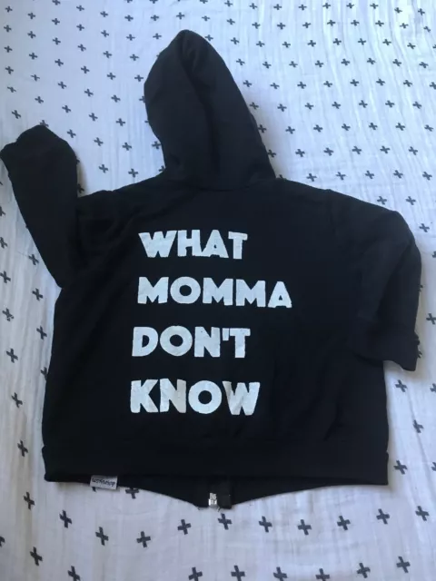 Sweat à capuche noir What Momma Don't Know enfants tout-petit 18/24 mois zippé enfant tendance