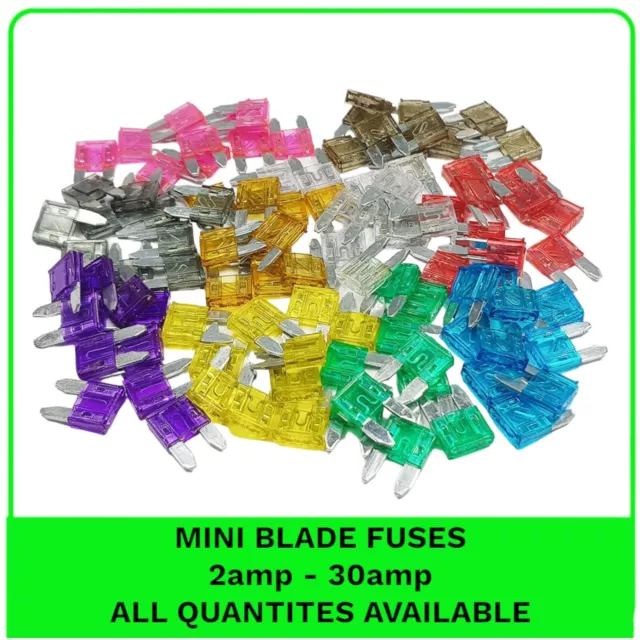 Mini Blade Fuse 2A 3A 4A 5A 7.5A 10A 15A 20A 25A 30A Auto Car Fuses ATM Bike