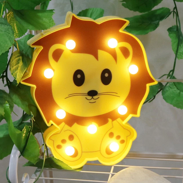 3 D NURSERY Room Night Light Lion Wall Lamp Animal Sleep Baby £10.98