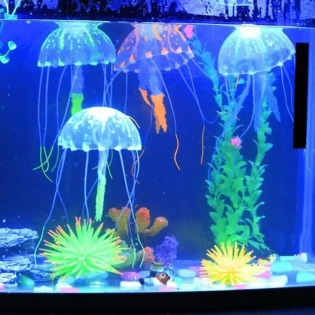 Fish Tank Ornament Aquarium Fluorescent Glowing Beauty Artificial Fake Jellyfish