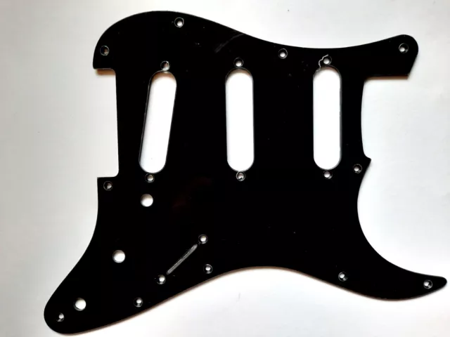 SCHLAGBRETT Pickguard für Stratocaster SSS 3 Potis einlagig schwarz black