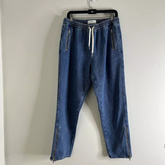 Rag & Bone Denim Track Pant Indigo Stone Women's Large Pull On Pants