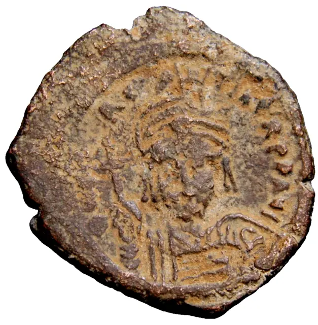 Tiberius II Constantine. 578-582. Æ Follis 23mm OVERSTRUCK  Ancient Coin w/COA