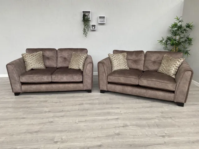 Furniture Village ARIANA 2 x 2 Seater Sofas, Chocolate - RRP £3,290