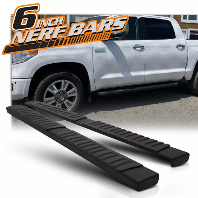 Pair Black Running Boards for 2005-2024 Nissan Frontier Crew Cab Side Nerf Bars