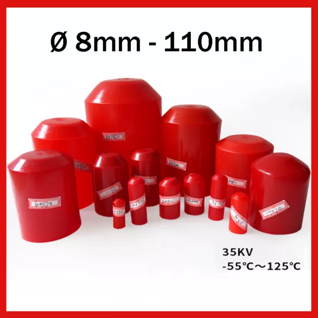 Tappo terminale termoretraibile varie misure tappo terminale rosso Ø 8 mm a 110 mm