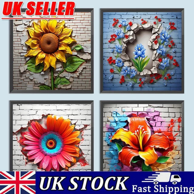 5D DIY Full Round Drill Diamond Painting Flower Kit Home Decoration Art Craft