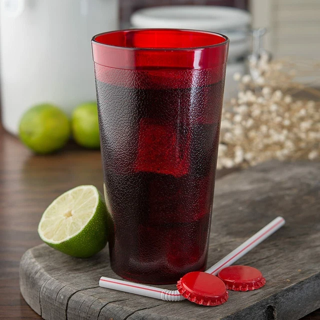 Carlisle 522410 Stackable Large- 24 Oz. Ruby Tumbler - (Case Of 72)