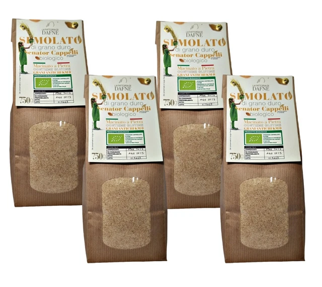Semolato Bio Cappelli Macinato A Pietra Pack 4 Conf 750 G