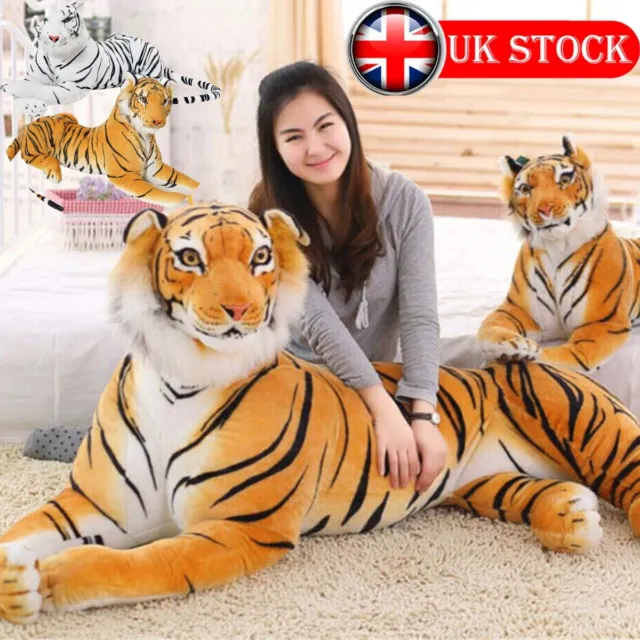 Large Giant Tiger Teddy Leopard Wild Animal Soft Stuffed Toy Kids Plush Doll