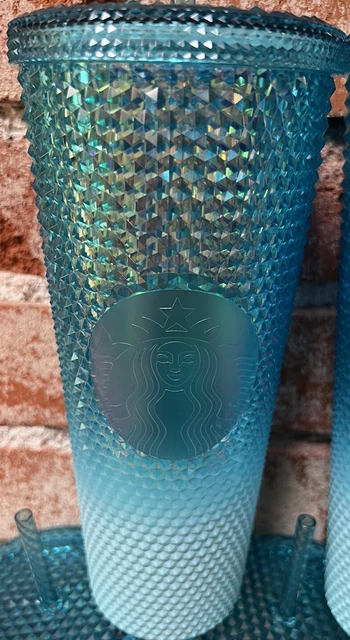 Starbucks Venti 24oz Blue Ombré Tumbler w/ Straw Winter 2023 NEW