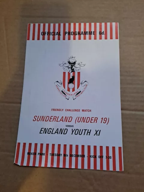 SUNDERLAND AFC UNDER 19s V ENGLAND YOUTH PROGRAMME DEC ROKER PARK 9th DEC