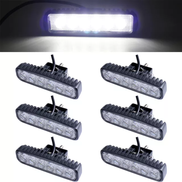 6X 18W LED Arbeitsscheinwerfer 12V Weiß Offroad Scheinwerfer für Jeep SUV ATV DE