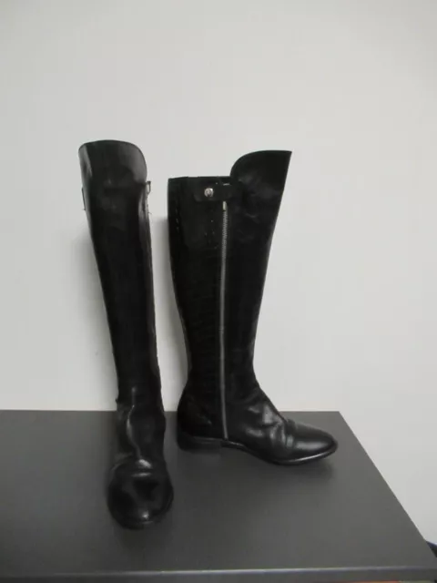 8A/11B CLARKS Damen Stiefel Gr. 5 (38) schwarz Leder Absatz 2,5 cm Lederstiefel 2