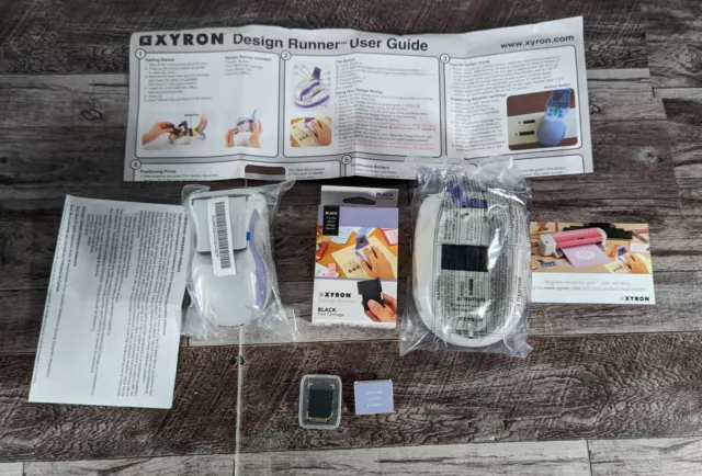 Xyron Design Runner Cordless Handheld Printer, Base, Disc Maker, Cartridge Kit.