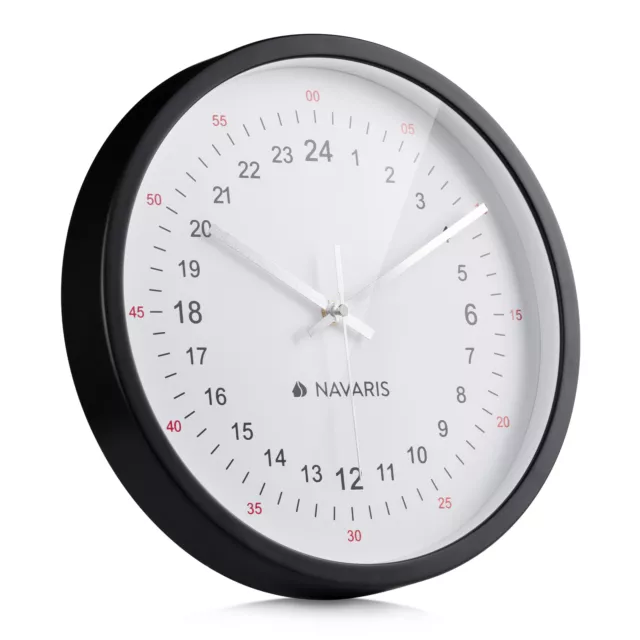 Reloj de pared redondo para salón cocina dormitorio analógico en blanco y negro