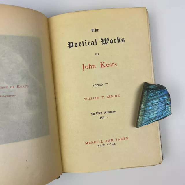 1893-1906 edition: The Poetical Works of John Keats Vol 1, Merrill & Baker, RARE