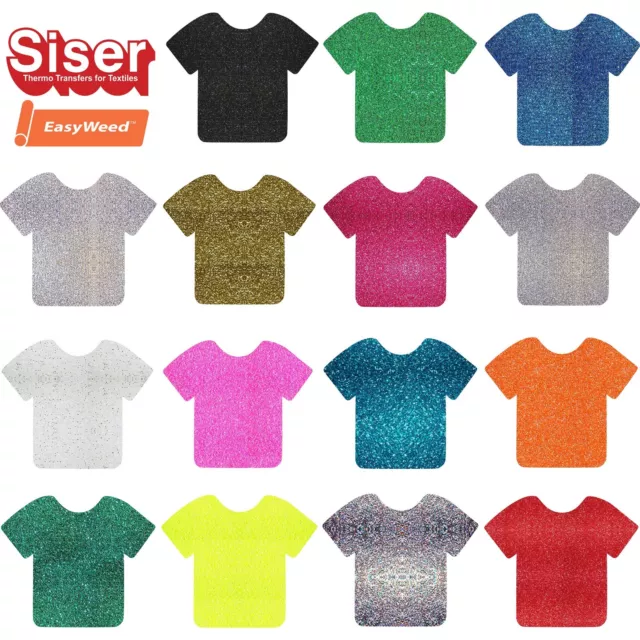 A4 Glitter Vinyl Sheets - Siser Easyweed-HTV Iron On Heat Press Cricut Silhouett