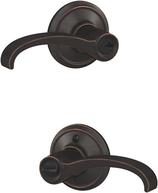 SCHLAGE F51A WIT 716 GEO Whitney Lever Keyed Entry Lock,Aged Bronze SCHLAGE F51A WIT 716 GEO Whitney Lever Keyed Entry Lock,Aged Bronze