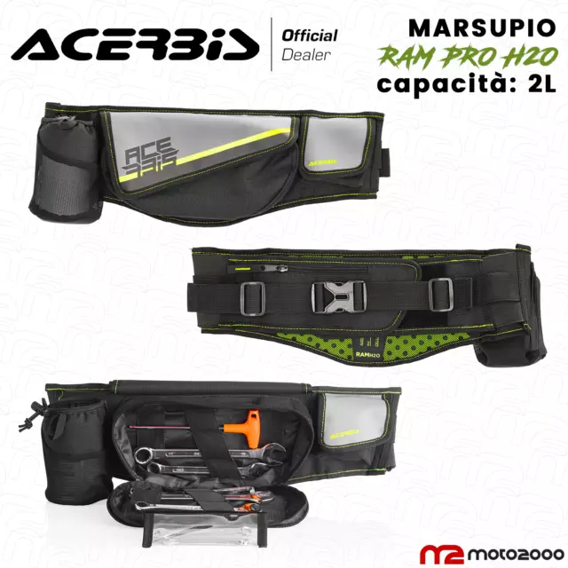 Borsello Marsupio Acerbis Nero Giallo Fluo Ram Pro H2O Moto Cross Enduro