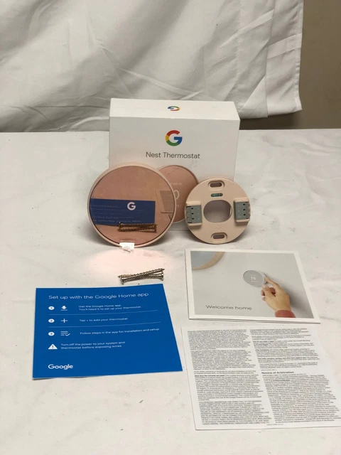 Google Nest G4CVZ White App Control Bluetooth Round Smart Snow Thermostat