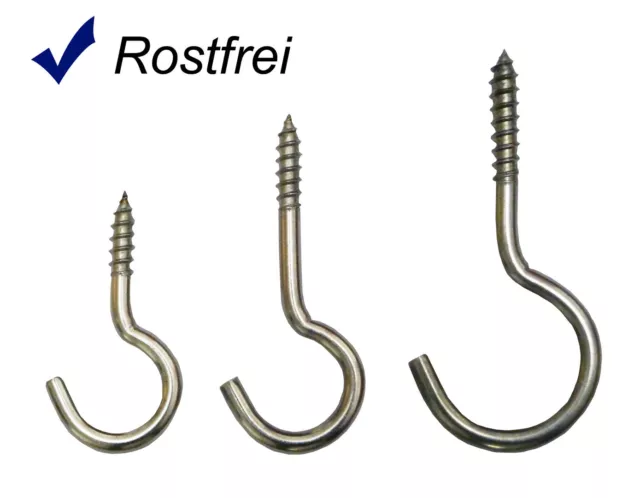 Schraubhaken Hakenschraube Edelstahl V2A halbrund Schraube Haken Holz rostfrei