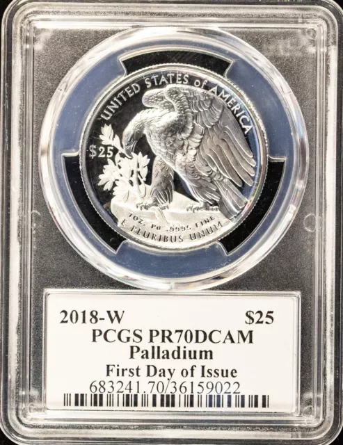 2018 W 1oz Palladium Eagle PCGS PR70DCAM Thomas Cleveland Signed Coin