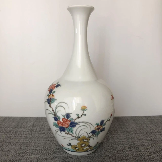 清時代 古染付大清光緒年製 青花色絵人物大花瓶 中国古玩 呉須