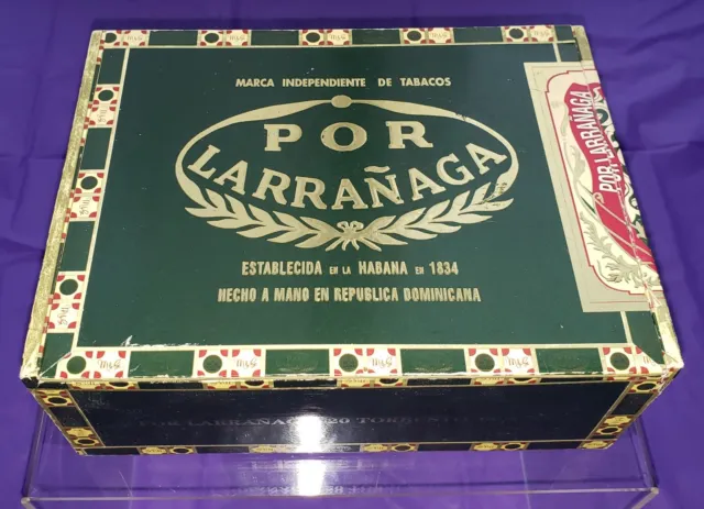 POR LARRANAGA Cigar Box, Empty, Dominican Rebublic
