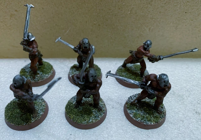 WARHAMMER LORD OF the Rings MESBG metal Isengard Uruk-hai Berserkers x6 ...