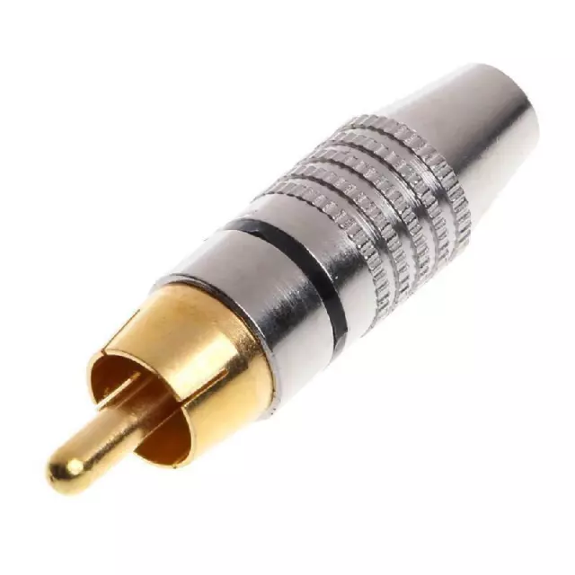 10/20 RCA Male Plug Adapter Solder Audio Video Phono Cable Connector Gold Plated