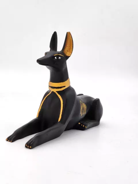 Ancient Egyptian Black Anubis Statue Carved Antique Handmade Stone Bazareg