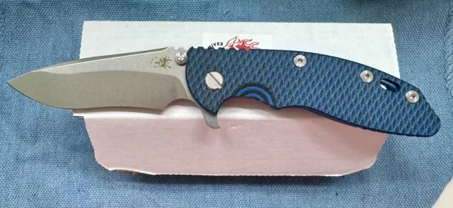 Hinderer XM-18 3.5" Tri-Way Recurve 20CV Blue Titanium Blue/Black G10-NEW!