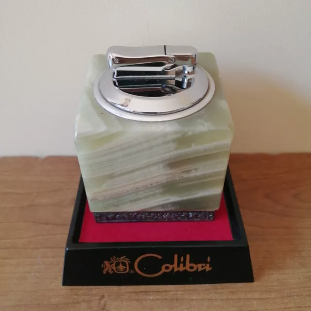 Colibri Accendino Tavolo Quadrato In Onice Anni '70