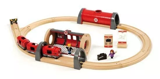 BRIO Metro Railway Set 33513 20 Piece Wooden Train Set - Great value