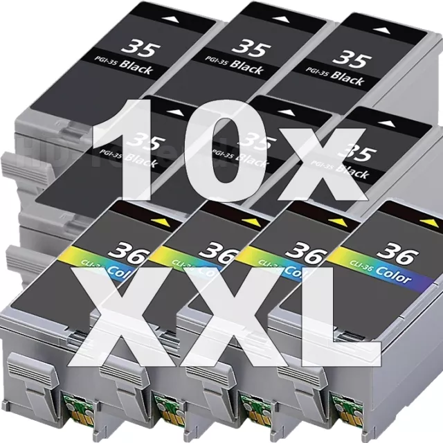 10x TINTE PATRONEN für CANON PIXMA IP100 IP100P IP100V PORTABLE PGI-35 CLI36 SET